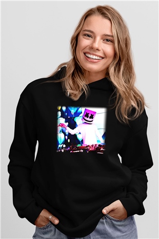 Marshmello Siyah Unisex Hoodie