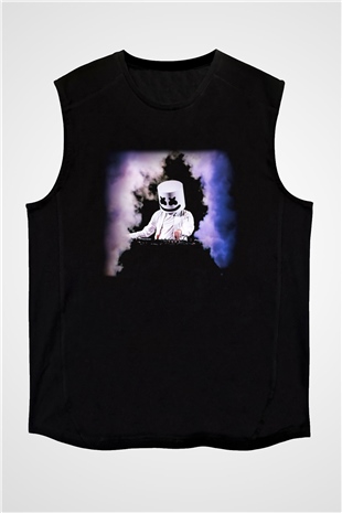 Marshmello Siyah Unisex Kolsuz Tişört