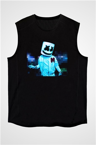 Marshmello Siyah Unisex Kolsuz Tişört