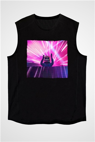 Marshmello Siyah Unisex Kolsuz Tişört