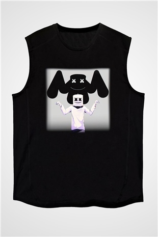 Marshmello Siyah Unisex Kolsuz Tişört