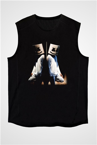 Marshmello Siyah Unisex Kolsuz Tişört