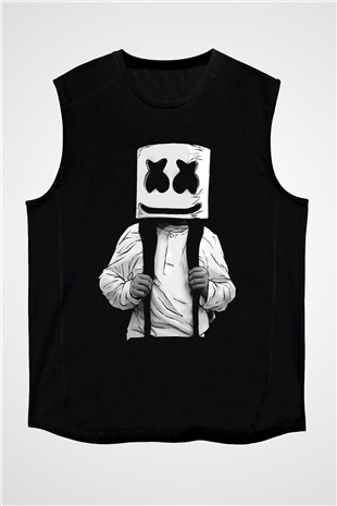 Marshmello Siyah Unisex Kolsuz Tişört