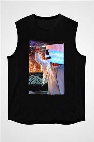 Marshmello Siyah Unisex Kolsuz Tişört