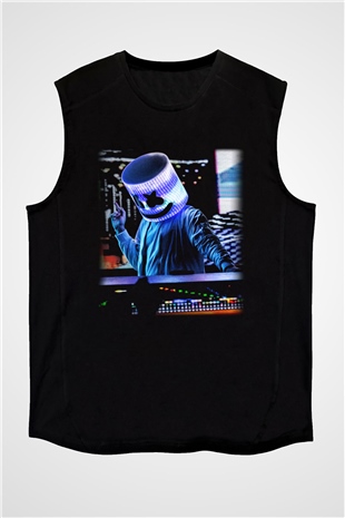 Marshmello Siyah Unisex Kolsuz Tişört
