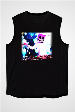 Marshmello Siyah Unisex Kolsuz Tişört