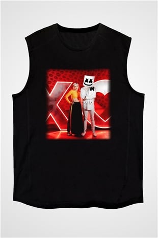 Marshmello Siyah Unisex Kolsuz Tişört