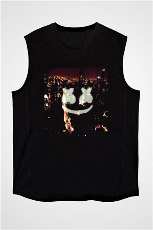 Marshmello Siyah Unisex Kolsuz Tişört