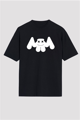 Marshmello Siyah Unisex Oversize Tişört T-Shirt