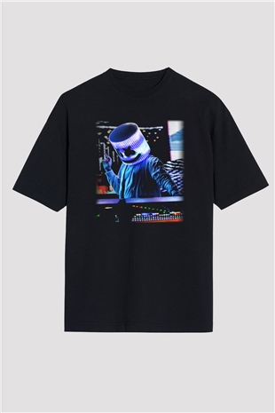 Marshmello Siyah Unisex Oversize Tişört T-Shirt