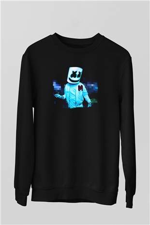 Marshmello Siyah Unisex Sweatshirt