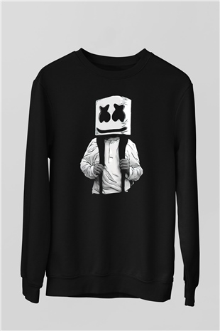 Marshmello Siyah Unisex Sweatshirt