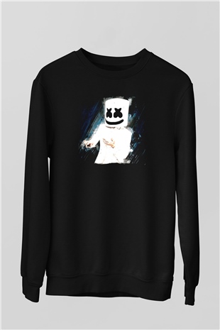 Marshmello Siyah Unisex Sweatshirt