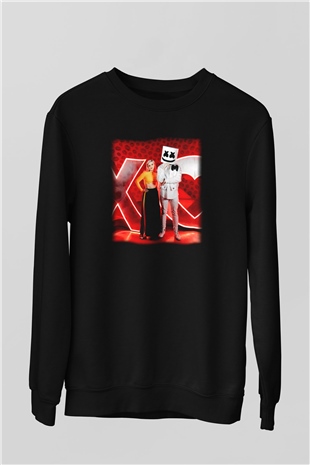 Marshmello Siyah Unisex Sweatshirt