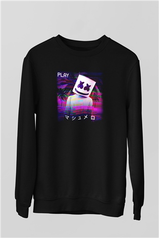 Marshmello Siyah Unisex Sweatshirt