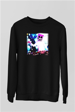 Marshmello Siyah Unisex Sweatshirt