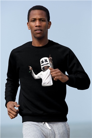 Marshmello Siyah Unisex Sweatshirt