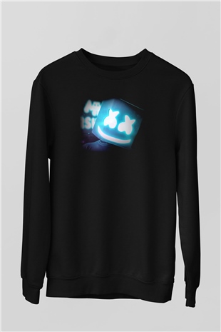 Marshmello Siyah Unisex Sweatshirt