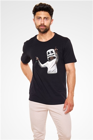 Marshmello Siyah Unisex Tişört T-Shirt - TişörtFabrikası