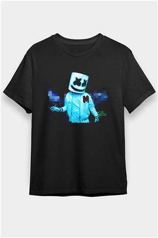 Marshmello Siyah Unisex Tişört T-Shirt - TişörtFabrikası