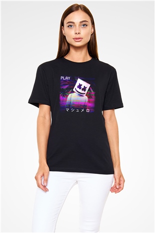 Marshmello Siyah Unisex Tişört T-Shirt - TişörtFabrikası