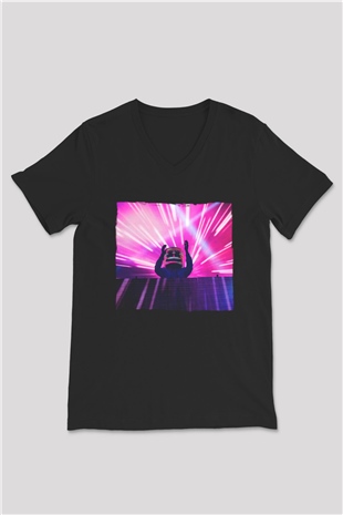 Marshmello Siyah Unisex V Yaka Tişört