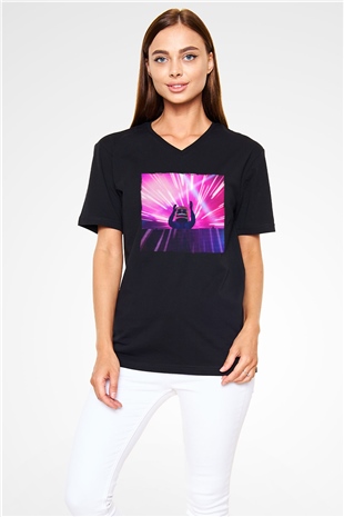 Marshmello Siyah Unisex V Yaka Tişört