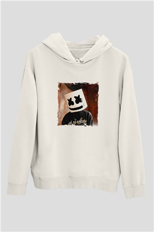 MarshmelloBaskılı Beyaz Hoodie
