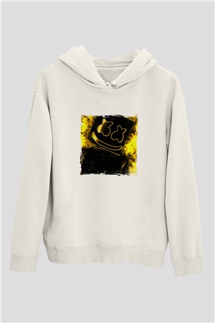 MarshmelloBaskılı Beyaz Hoodie