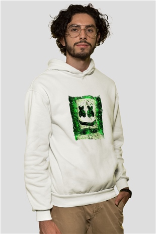 MarshmelloBaskılı Beyaz Hoodie