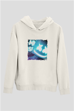 MarshmelloBaskılı Beyaz Hoodie