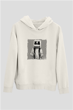 MarshmelloBaskılı Beyaz Hoodie