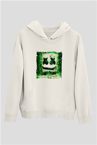 MarshmelloBaskılı Beyaz Hoodie