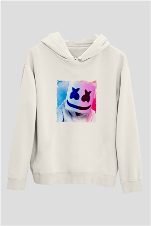 MarshmelloBaskılı Beyaz Hoodie