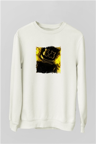 MarshmelloBaskılı Beyaz Sweatshirt
