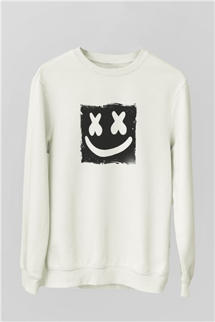 MarshmelloBaskılı Beyaz Sweatshirt