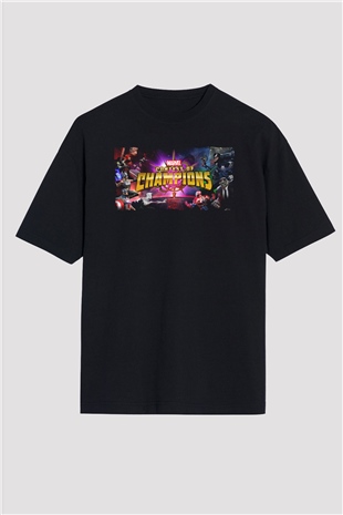 Marvel Contest of Champions Siyah Oversize Tişört Oversize T-shirt