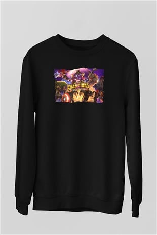 Marvel Contest of Champions Siyah Unisex Sweatshirt