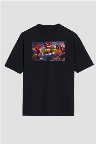 Marvel Contest of Champions Siyah Oversize Tişört Oversize T-shirt