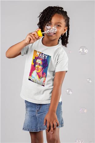 Mary Fairrfax Somerville Baskılı Unisex Beyaz Çocuk Tişörtü - Tshirt