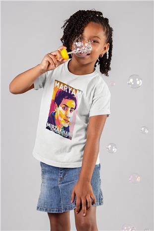 Maryam Mirzakhani Baskılı Unisex Beyaz Çocuk Tişörtü - Tshirt