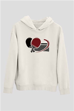 Masa tenisi Beyaz Unisex Hoodie