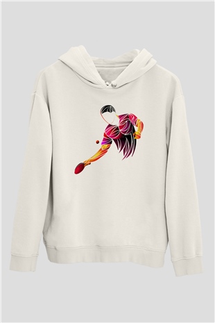 Masa tenisi Beyaz Unisex Hoodie