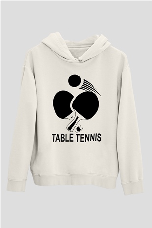 Masa tenisi Beyaz Unisex Hoodie