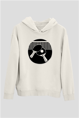 Masa tenisi Beyaz Unisex Hoodie