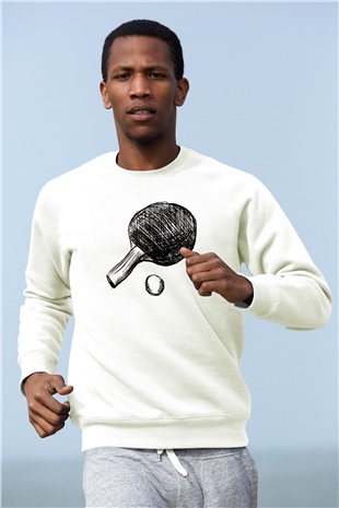 Masa tenisi Beyaz Unisex Sweatshirt