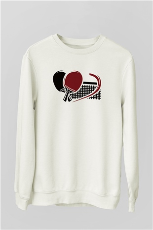 Masa tenisi Beyaz Unisex Sweatshirt