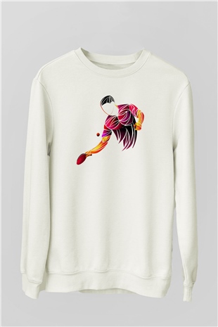 Masa tenisi Beyaz Unisex Sweatshirt