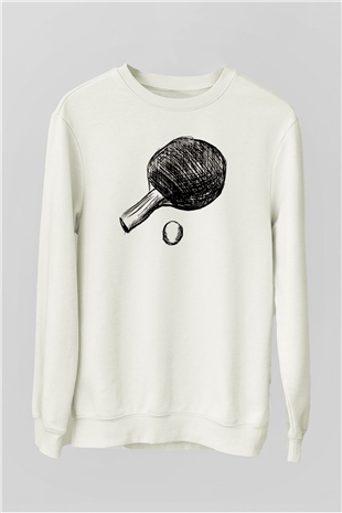 Masa tenisi Beyaz Unisex Sweatshirt