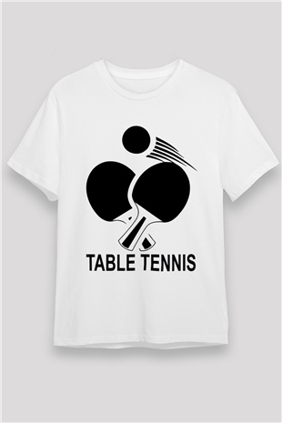 Masa tenisi Beyaz Unisex Tişört T-Shirt - TişörtFabrikası